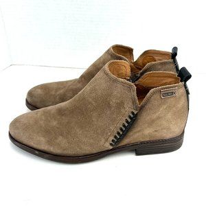 Pikolinos Suede Leather Ankle Boots Bootie ORDINO Sz 39 8.5 9 brown boho bootie
